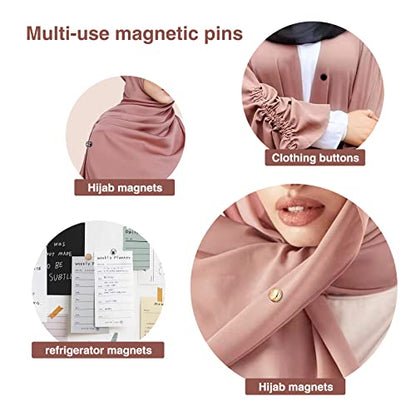 8 Pairs Premium Strong Hijab Magnets, Professional No-Snag Multi-Use Magnetic Pins, Matte Style Pack - color: Matte Mix packs