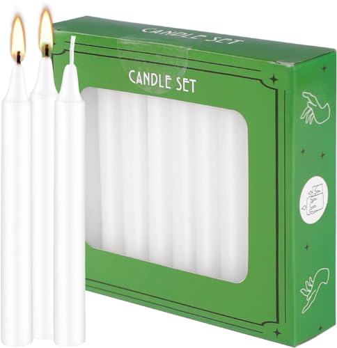 YOROXRG Set of 40 White Candles Mini Unscented Taper Candles for Christmas,Household, Wedding, Rituals, Prayer, Birthdays, Meditation, Altar,Party and Home Décor Candlesticks - 4 Inch Tall - color: White-4" 40