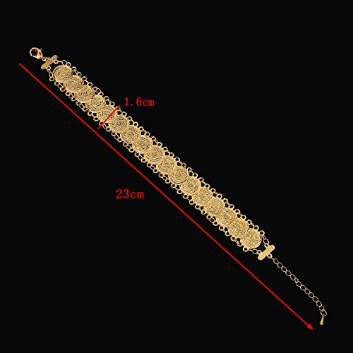 Small Cute Gold Plated Islamic Muslim Arab Money Coins Bracelet for Women Jewelry Bangle - style: Style D