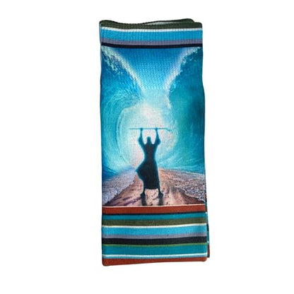 Men's – Christian Crew Socks for Men with Scripture | Moisture-Wicking | Easter Gift Idea - color: The Red Seas