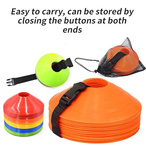 Football Cone Straps Foldable Disc Carrier Harness | 4 Pieces Portable Reusable Sports Cone Straps for Outdoors, Daily, Exercise, Football, Workout