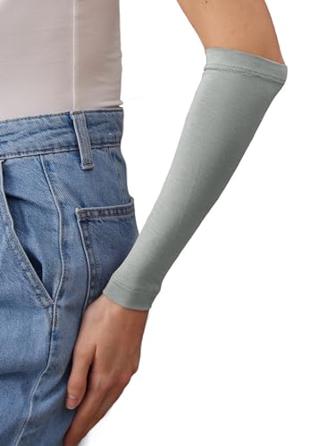 Modest Arm Cover | Jersey Arm Cover | Modest Sleeve Covering for Muslim Women - color: Gray Green