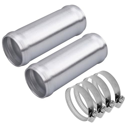 AC PERFORMANCE 1.5" (38mm) OD Aluminum Alloy Hose Joiner Silicone Pipe Connector Bead, 4" Length with 304 SS Clamps, Pack of 2 - size: 1.5" (38mm) - 2PCS