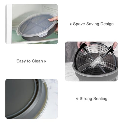 Collapsible Batter Bowl - Breading Bowl Shaker with Lid, Gray - color: Gray