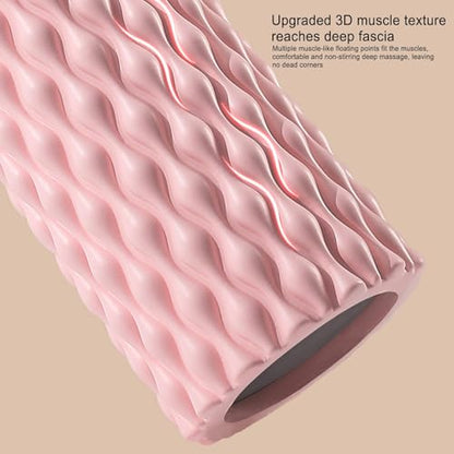 Sports Foam Roller -15inch Tissue Massager, Yoga Muscle Roller | Deep Tissue Massage Fitness Foam Rollers, Foam Muscle Water Drop Roller, Column Indoor Home Muscle Relaxation Foam Roller Fitness Yoga - color: Pink