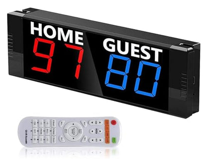 LED Gym Timer Score Keeper - Portable Digital Electronic Scoreboard with Remote for Sports Games - Ideal for Volleyball, Table Tennis, and Home Fitness Activities.