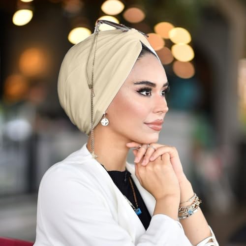 para life Knot Turbans for Women, Breathable Instant Turban|Standard Size Cotton|Pre-tied Scarf, Hijab Cap&Undercap - color: Blonde