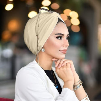 para life Knot Turbans for Women, Breathable Instant Turban|Standard Size Cotton|Pre-tied Scarf, Hijab Cap&Undercap - color: Blonde