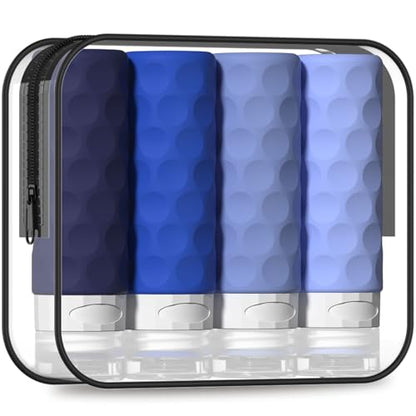 Silevoler Travel Bottles for Toiletries, Silicone Travel Size Containers - color: Blue