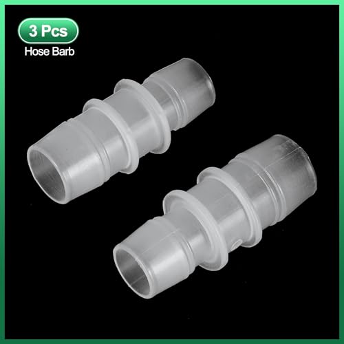 PATIKIL Hose Barb Reducer, 3 Pcs 3/4" to 5/8" Hose ID Connectors Joint Plastic Pipe Fitting Splicer Mender Union Adapter for Air Water Fuel Gas Aquarium, White - size: 3/4" to 5/8"