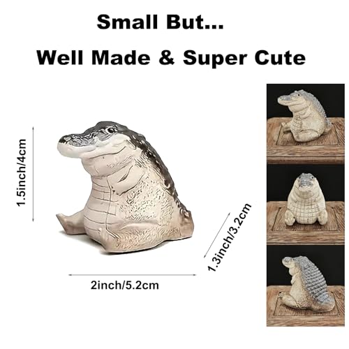 Small Crocodile Fish Tank Decorations, Cute Lively Crocodile Aquarium Decoration, Animal Fish Tank Display Decor,Ornamen Artificial Resin Accessories 2 Pack
