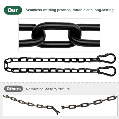 79inch Extra Long Safety Suspension Chain Set, 2000mm with 4 Clasps, Seamless Welding, Easy Install for Chandelier, Camping, Fence Gate - size: 79inch