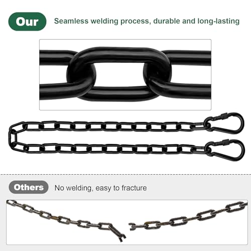 59inch Adjustable Welded Steel Chain with 4 Clasps, Corrosion-Resistant Coating for Swing, Boxing Bag, Sunshade Sail - size: 59inch