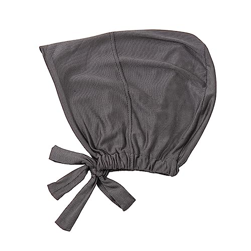 Yeieeo Instant Chiffon Hijab with Undercap (Tube or Bandage Cap), Breathable, no sweat buildup,Solid Chiffon Head Wraps - color: Dark Grey3