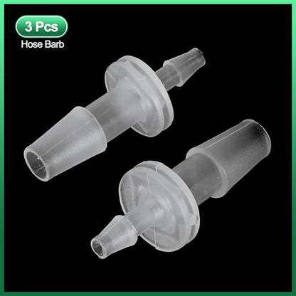 PATIKIL Hose Barb Reducer, 3 Pcs 1/4" to 1/8" Hose ID Connectors Joint Plastic Pipe Fitting Splicer Mender Union Adapter for Air Water Fuel Gas Aquarium, White - size: 1/4" to 1/8"