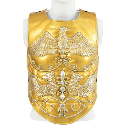 3 Pcs Medieval Knight Chest Guard, Retro Viking Body Chest Protector for Cosplay Party Renaissance Costume - color: Gold