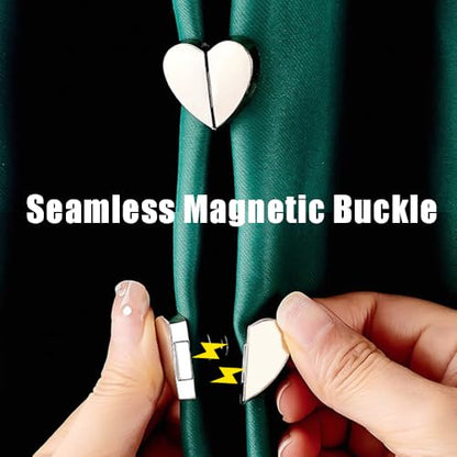 Ouliget Heart-Shaped Seamless Magnetic Buckle,No Sewing Detachable Curtain Closure,Multi-Use Pinless Magnetic Pins Headscarf Clips for Scarves Dress DIY Craft,10 Pairs