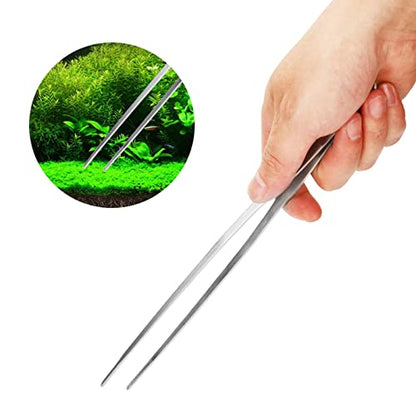 Drfeify Aquarium Stainless Steel Scissor Tweezer Spatula Tool Set for Fish Tank Plant Care