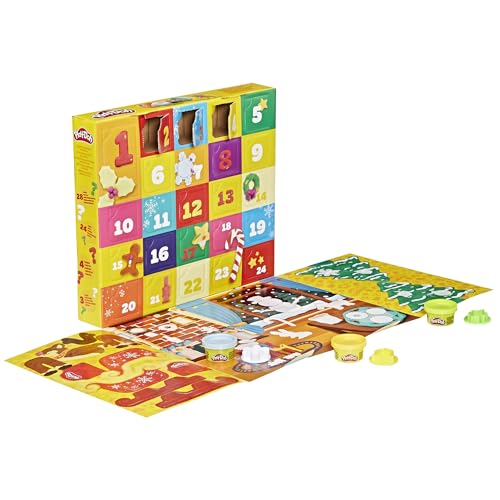 Play-Doh Holiday Advent Calendar for Kids 3 and Up, 24 Day Countdown, Multiple Surprise Gifts Behind Each Door, Arts & Crafts