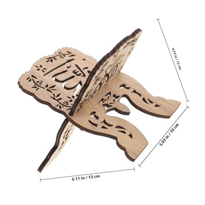 Wooden Book Stand Quran Bible Holder Elevated Reading Display Rack Desktop Organizer for Islam Eid and Religious Texts
