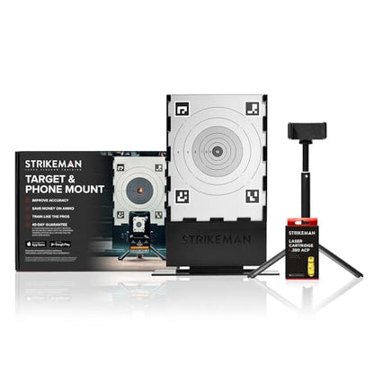 Strikeman .380 ACP Dry-Fire Laser Training System - Great for Target Shooting Practice with Pistols - Kit Includes Access to Updated App (No Subscription Needed), Cartridge, Target & Phone Holder - style: .380 ACP