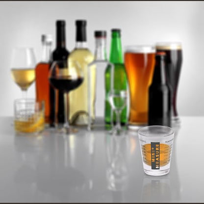 Kolder Mini Measure Heavy Glass, 20-Incremental Measurements Multi-Purpose Liquid and Dry Measuring Shot Glass, Black - color: Black, size: Single