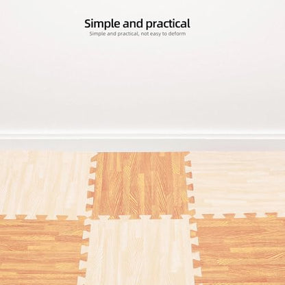 TOYANDONA 12pcs Interlocking Puzzle Floor Mats Crawling Play Mat Eva Foam Tiles Non-Toxic Floor Pads for Nursery Gym and Home Use
