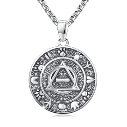 Coexist Necklace 925 Sterling Silver Yin Yang/Star of David Pendant World Religions Harmony Necklace Religion Jewelry Gift for Men - style: Therian Symbol