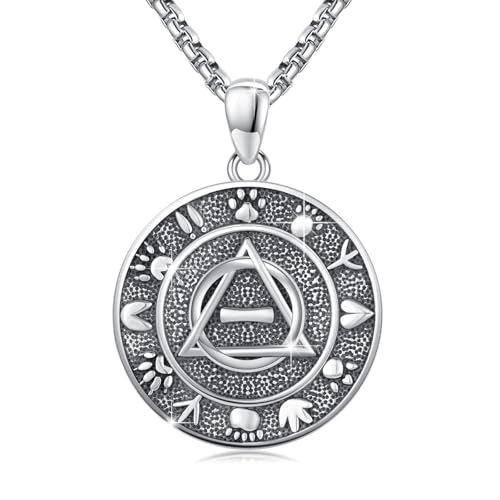 Coexist Necklace 925 Sterling Silver Yin Yang/Star of David Pendant World Religions Harmony Necklace Religion Jewelry Gift for Men - style: Therian Symbol