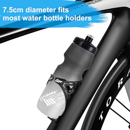 24oz Bike Water Bottle Leakproof Squeeze BPA Free Bicycle Bottles Design for Cycling Riding, Running, Gym & Outdoor Sports 2 Pack - color: Black+Green(2 PC)