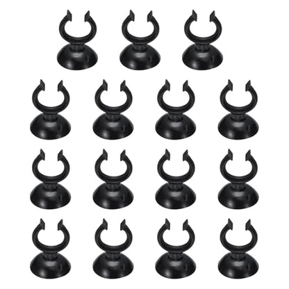 Aquarium Suction Cups, Fish Tank Suction Cups Clips Airline Tube Holders Clamps (Plastic, 15Pcs, Black) for 0.8" Fish Tank Airline Tubing Binding Moss Shrimp Nest, 20x30MM - color: Black, size: 20x30MM