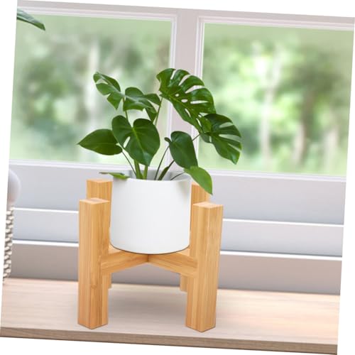 Wooden Flowerpot Holder Stand with Four Legs Plant Pot Base with Non-slip Pads Indoor Outdoor Flower Rack for Flowerpots Crafts and Fish Tank Protection