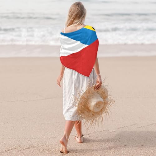 Bandana Square Head Scarf for Women Satin Hair Wrap Fashion Headband 27" - color: Antigua and Barbuda Flag
