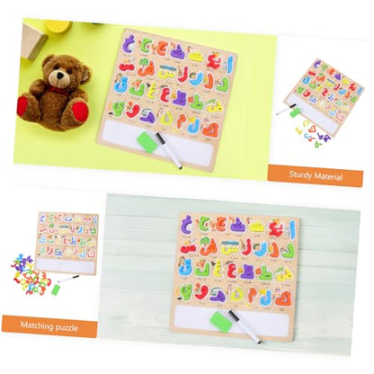 ERINGOGO 1Set Arabic Letter Matching Puzzle Montessori Educational Wooden for Engaging Alphabet Learning Puzzle for and Design for Family Interaction