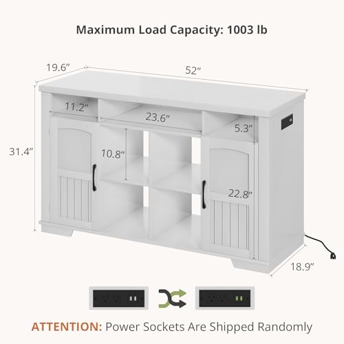 55-75 Gallon Fish Tank Stand, Heavy Duty Aquarium Stand with Power Outlet, 1000LBS Wood Fish Tank Cabinet with Storage Suitable for Turtle Tank, Reptile Terrarium, for Home Office - color: White