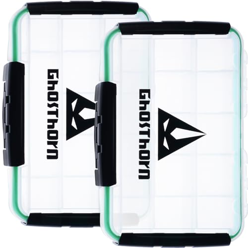 Ghosthorn Waterproof Fishing Tackle Box Organizer 3600 Lure Storage 2 Pack | Clear Tackle Organizer with Removable Dividers for Lures, Hooks and Fishing Gear Portable 3600/3700 Storage Boxes Trays - size: 3600*2
