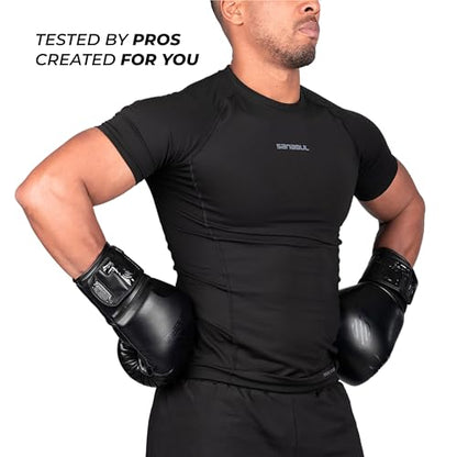 Sanabul Essential Gel Boxing Gloves for Men & Women, Kickboxing MMA, Muay Thai Gloves and Heavy Bag Training Punching & Sparring - color: AllBlack, size: 10 oz