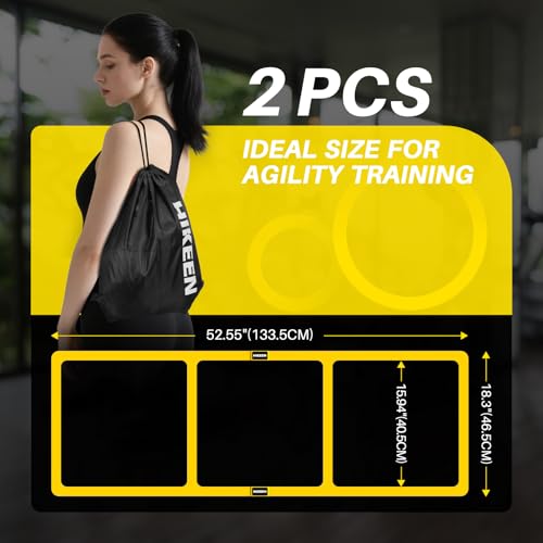Hikeen Agility Ladder - Speed Ladder for Football, Basketball - Durable Rubber Training Ladder for Footwork with Carry Bag, Portable & Non-Slip Agility Football Training Equipment - style: Yellow