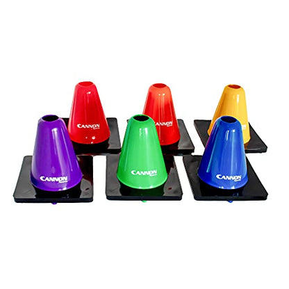 Cannon Sports 6 Pack Agility Cones - 6 inch Colorful Cones with Rubber Weighted Base - Perfect for Soccer, Hockey, Basketball Practice Drills