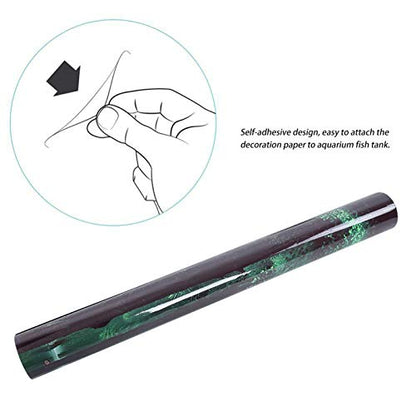 TITA-DONG Fish Tank Background, Forest Tank Aquarium Poster, Aquarium Background Picture, PVC Adhesive Underwater Forest Tank Background Poster Backdrop Decoration Paper(76 * 46cm) - size: 76*46cm