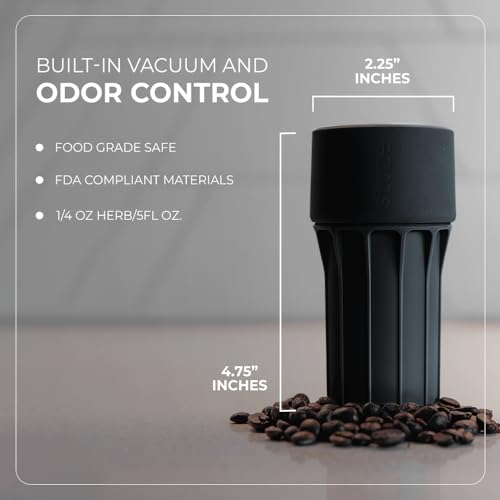 Staze Air Tight Smell Proof Container (148ml) – Vacuum Seal Jar - Waterproof Food Storage Canister, Portable Small Smell Proof Jar for Coffee, Herb, Spice & Gummies - (AUTUMN TRIO) - color: AUTUMN TRIO