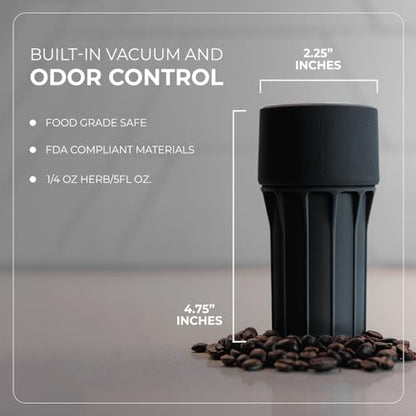 Staze Air Tight Smell Proof Container (148ml) – Vacuum Seal Jar - Waterproof Food Storage Canister, Portable Small Smell Proof Jar for Coffee, Herb, Spice & Gummies - (AUTUMN TRIO) - color: AUTUMN TRIO