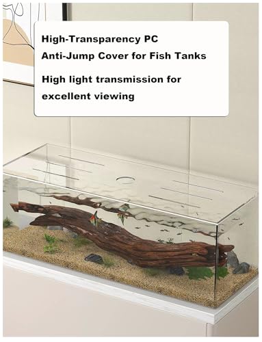 Anti Jump Aquarium Cover, 3 mm Clear Fish Tank Lid with Feeding Hole and Vent Slots, Transparent Top Cover for Open Aquariums, Shrimp Tanks(12.2x5.9in) - size: 12.2x5.9in