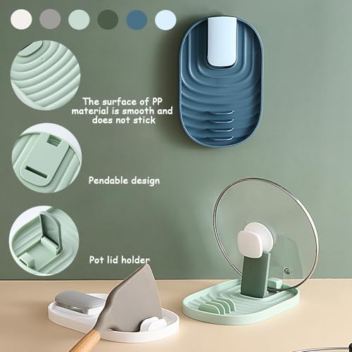 Multifunctional Spoon Rest, 2PCS Foldable Pot Lid Holder Spoon Rest Pan Pot Cover Lid Rack Shelf Standfor Stove Top Kitchen Gadgets Utensil Holder for Home Use Stove
