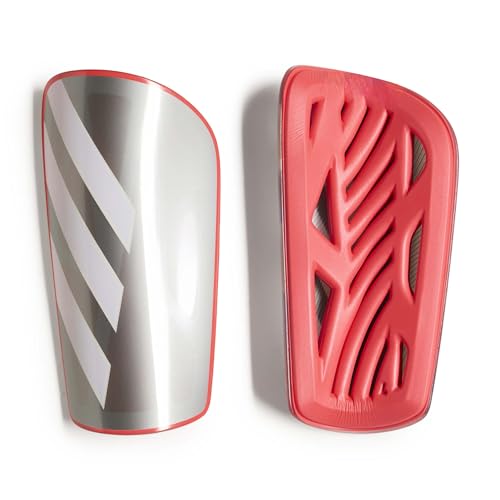 adidas Unisex Adult Tiro Soccer Shin Guards - color: Iron Metallic/Lucid Red/White/Zero Metallic/League, size: Small