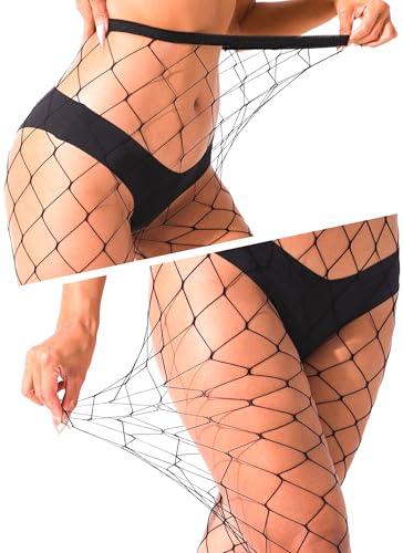 lmotpe Plus Size Fishnet Tights Stockings Women's High Waist Stockings for Women - color: Black L Mesh 1