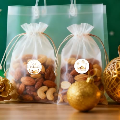 420pcs Eid Mubarak Stickers, 3.8cm/1.5in Round Self-Adhesive Ramadan Islamic Muslim Stickers Ramadan Kareem Labels for Party Favors Gift Wrapping & Celebration Decor Supplies