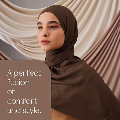 Modest Summer Woven Hijab | Premium Lightweight, Soft Touch Hijab for Women - color: Earth