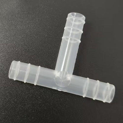 3 Way Tee Connector Equal Barbed T-Fitting 3 Way Hose Barb Adapter for Laboratory Biochemical Analytical Instruments Food Machinery Aquarium Equipment 100pc/pk (6.8mm 1/4'' 6T) - size: 6.8mm 1/4'' 6T