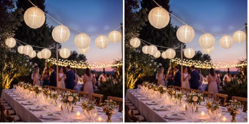 25 FT White Lantern String Lights, Chinese Lanterns with 10 LED G40 Light Bulbs, Plug-in Outdoor String Lights for Wedding Home Party Patio Garden Porch Backyard Cafe Decor (Pack of 2) - color: White Lantern, size: 25FT (Pack of 2)